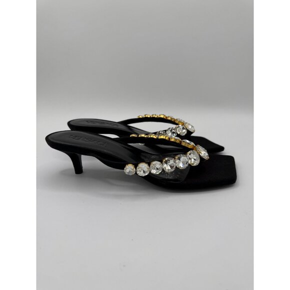 Versace 55mm crystal-embellished thong mules sandals - Picture 8 of 15